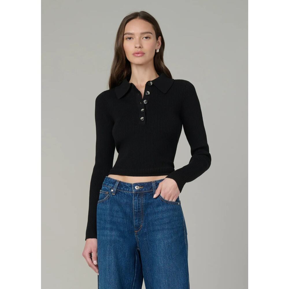 Joe's Jeans The Lisa Polo Sweater - Black NWT SIZE S  L